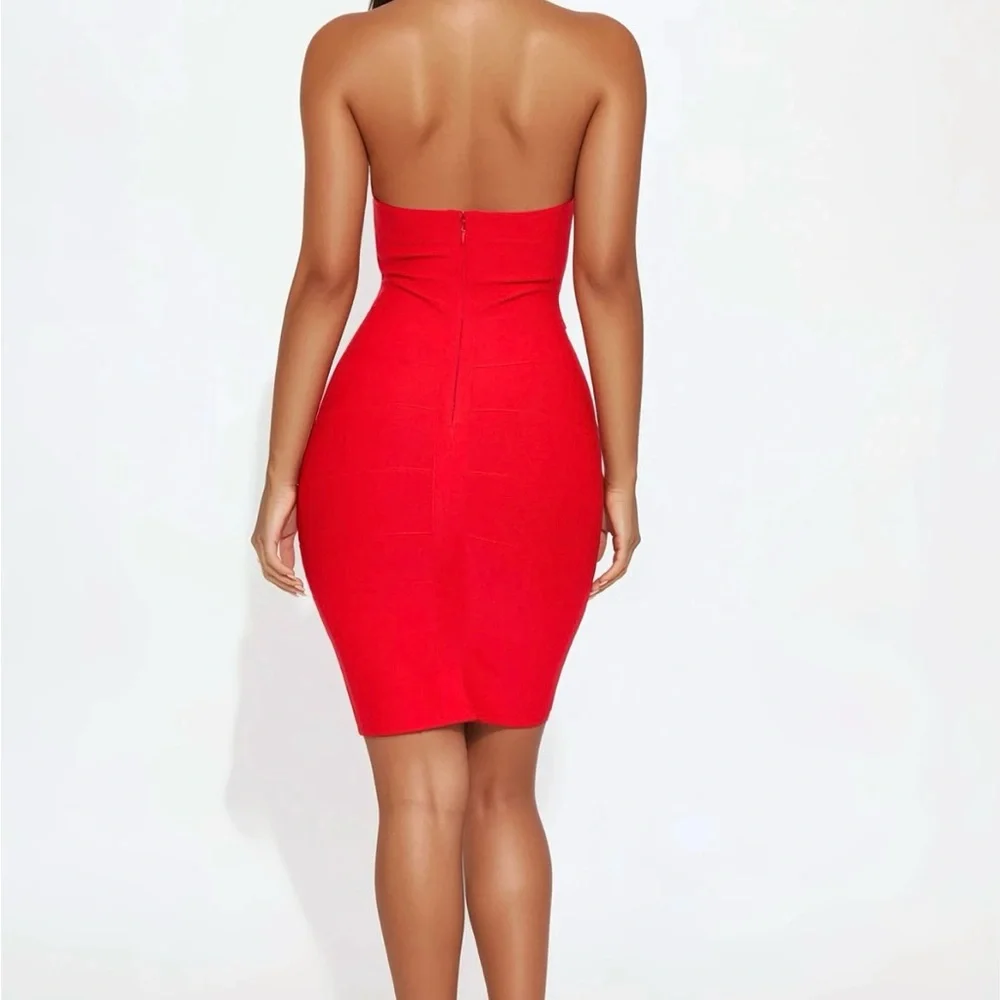 Fashion Nova Strapless Red Dress - Picture 3 of 3
